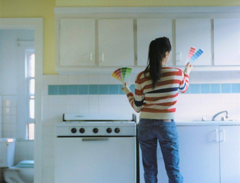 sprayed kitchen cabinets